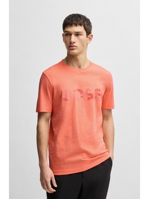 Erkek Boss Yazılı Kısa Kollu Bisiklet Yaka 649 T-Shirt 50537834-649