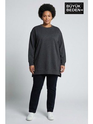 Superlife Kadın Tunik Büyük Beden Ince Sweatshırt SPR26BTK990