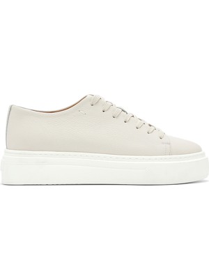 Derimod Erkek Beyaz Bağcıklı Kalın Tabanlı Deri Sneaker 26SFD6107FT