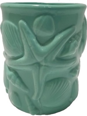 Bosphorus Diş Fırçalık,macunluk Deniz Yıldızı  Seramik 7,5x7,5x9,4cm Banyo Seti