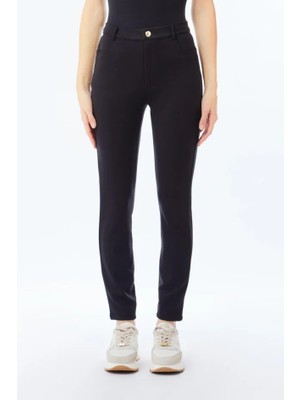 Liu Jo Kadın Slim Fit Düz Paça Siyah Pantolon TF5129JS182-22222