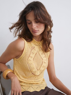 Lc Waikiki Yeni Sezon Dik Yaka Ajurlu Kadın Triko Süveter