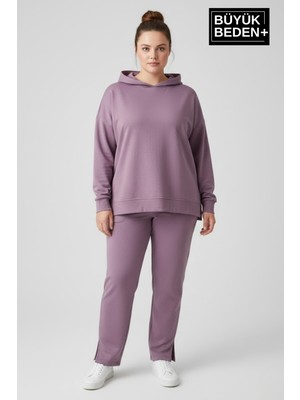Superlife Büyük Beden Kapşonlu Tunik Ince Sweatshırt  SPR26BTK991
