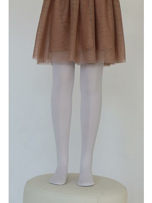 Bemp 2'li 50 Den Düz Çocuk Külotlu Çorap Beyaz- 7-8 Yaş