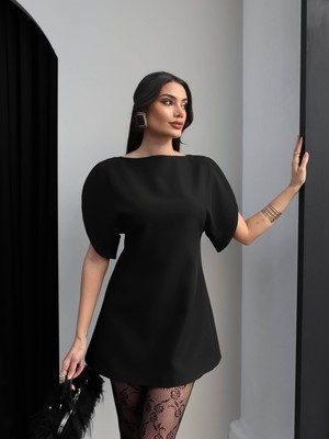 Esra Helvacı Omuz Dekolte Mini Elbise