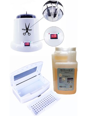 Normadia 100W Sterilizasyon Makinesi ve Mikrovem Dezenfektan Sıvısı 1l Asansörlü Steril Kutusu