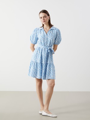 Lc Waikiki Yeni Sezon Gömlek Yaka Desenli Elbise