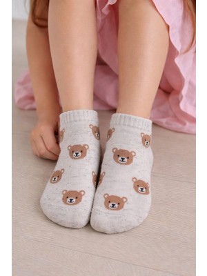 Gigi Giyim Bear Baskılı Unisex Çocuk Patik Çorap