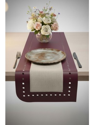 Grand Fine Art 1 Adet Deri RUNNER-40X140 Cm-Deri Masa Örtüsü