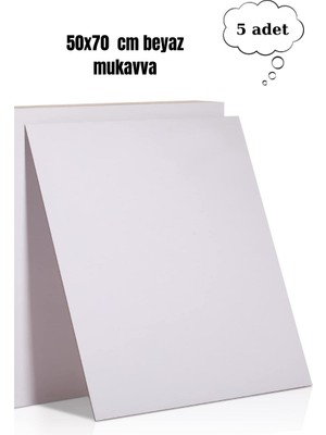 Glanart 50X70 cm Beyaz Mukavva Kartonu 5 Parça Setli Ürün  Kalite ile Projelerinize Uygun