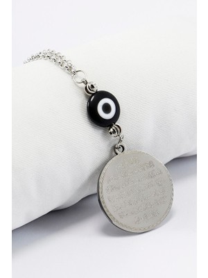 Biuti Siyah Cam Boncuk Çelik Ön Allah Lafzı Ayetel Kürsi Arka Felak Nas Ihlas Araba Dikiz Ayna Süsü