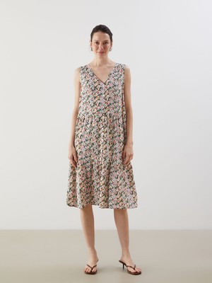 Lc Waikiki Yeni Sezon V Yaka Çiçekli A Kesim Elbise