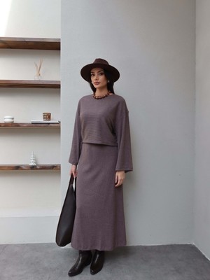 Esra Helvacı Geniş Kol Triko Ikili Takım