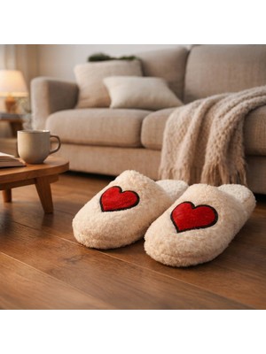 Evidea Soft Kalpli Terlik - Ekru - 38 Beden