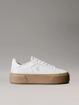 Calvin Klein Kadın Bağlamalı Yüksek Kalın Taban Deri Yeşil Sneaker YW0YW01930-0H7