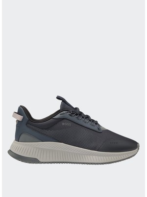 Boss Erkek Marka Logolu Bağcıklı Kaydırmaz Tabanlı Günlük Lacivert Sneaker 50529544-410