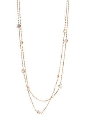 PremiumPort Kadın Gümüş Rose Sıra Taşlı Zarif Kolye, Şık Takı Hediye Alternatifi