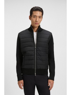 Boss Erkek Normal Kalıp Dik Yaka Kapitone Desenli Dolgulu Siyah Ceket 50549991-001