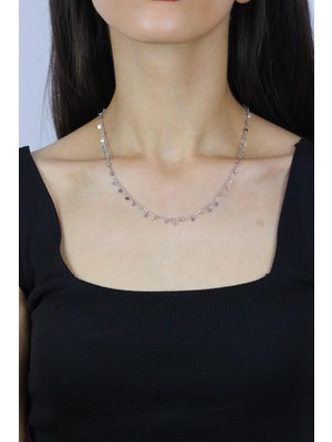 PremiumPort Parlak Rodyum Kaplama Gümüş Choker Kolye, Şıklığınızı Tamamlar