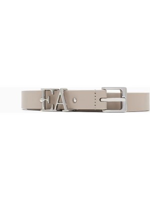 Emporio Armani Kadın Ea Yazı Metal Toka Ayarlanabilir Bej Kemer EW002025 AF13383-U6152