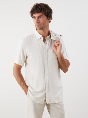 Lc Waikiki Yeni Sezon Regular Fit Kısa Kollu Keten Karışımlı Erkek Gömlek