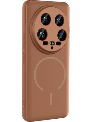 Adige Xiaomi 14 Ultra Kılıf Silikon Meta Magsafe Kablosuz Şarj Özellikli