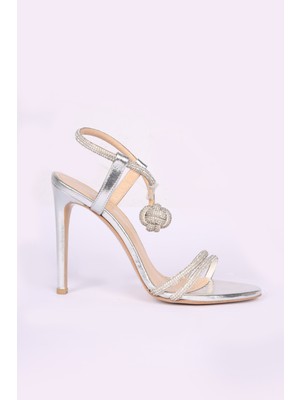 Sofia Baldi Kadın Yüksek Topuk Rahat Düz Model Şık Gümüş Abiye Ayakkabı SB894918-GÜMÜŞ