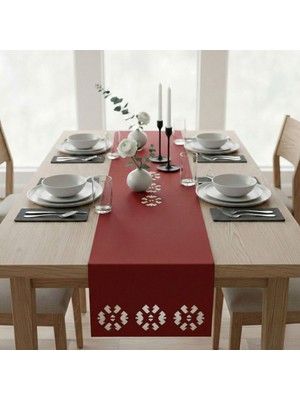 Grand Fine Art 1 Adet Deri RUNNER-40X140 Cm-Kilim Desenli Runner