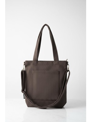 Bagg Volera Model Tozlu Kahverengi Kadife Çanta