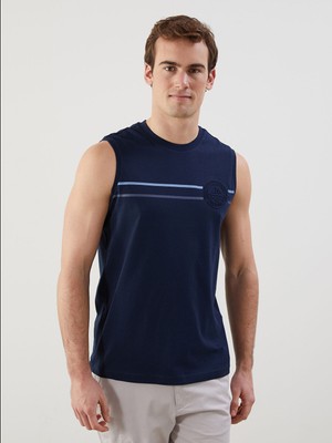 Lc Waikiki Yeni Sezon Bisiklet Yaka Baskılı Erkek Kolsuz Tişört