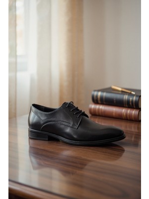 Enoch Hakiki Deri Klasik Bağcıklı Erkek Kösele Görünümlü Comfort Ayakkabı Ortopedik Taban