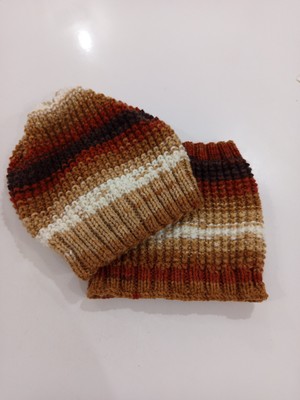 SolidBakkal El Örgüsü Bere ve Boyunluk