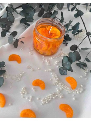 Mandalina Kokulu Mandalina Reçeli Kavanoz Jel Mum & Mandarin Candle