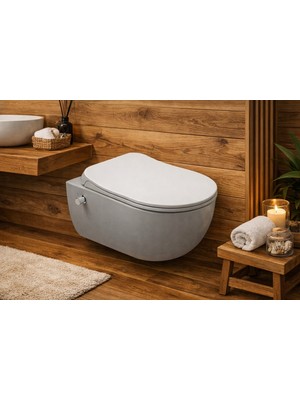 YDGR Modern Tasarım Rim-Off Asma Klozet Kapağı + Yavaş Kapanır Kapak