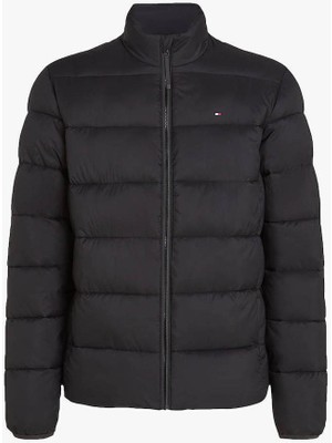 Tommy Hilfiger Erkek Normal Kalıp Dik Yaka Su Geçirmez Kapitoneli Uzun Kollu Siyah Mont MW0MW41982-BDS