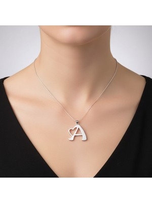 PremiumPort 925 Ayar Gümüş Harf A Kolye, Zarif ve Şık Tasarım