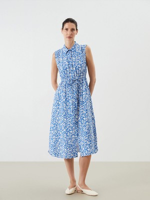 Lc Waikiki Yeni Sezon Çiçekli Büzgülü Gömlek Elbise