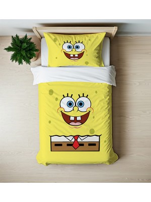 Hediyechy Sünger Bob Temalı Tek Kişilik Nevresim Takımı