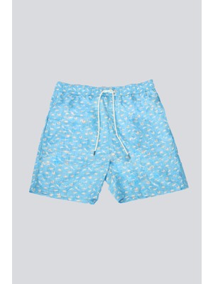 Paul & Shark Erkek Normal Kesim Beli Ip Bağlamalı Kısa Turkuaz Mayo 25415046-N15