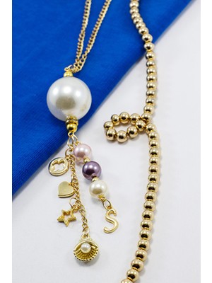 Biuti Yapay Incili S Harfli Dikiz Ayna Süsü, Istiridyeli Yoncalı Kalpli Yıldızlı Yeni Araba Hediyesi