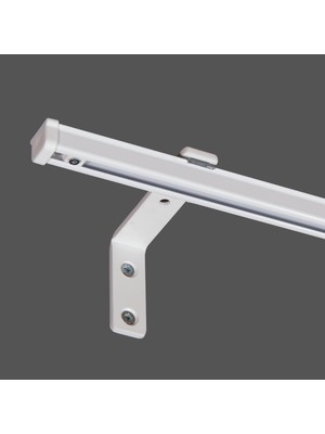 İzen Tekli Metal Rustik (90MM) Metal L Duvar Montaj Ayaklı (19MM) Alüminyum Perde Ray Takımı