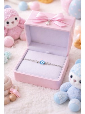 miraç gümüş takı atölyem 925 Ayar Gümüş Nazar Boncuklu Çocuk Bilekliği