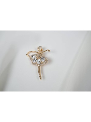 Atelier Tuğba BRŞ021 Zirkon Taşlı Balerin Broş
