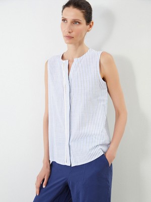 Lc Waikiki Yeni Sezon Kaçık Yaka Çizgili Bluz