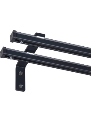 İzen Ikili Metal Rustik (120MM) Metal L Duvar Montaj Ayaklı (19MM) Alüminyum Perde Ray Takımı