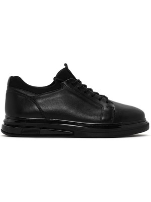 Derimod Erkek Siyah Bağcıklı Kalın Tabanlı Deri Sneaker 26SFD674518