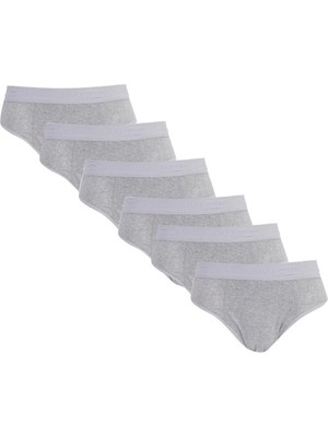 Tudors Erkek 6'lı Paket Likralı Pamuklu Gri Slip Külot
