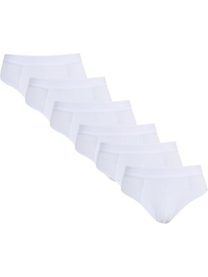 Tudors Erkek 6'lı Paket Likralı Beyaz Slip Külot