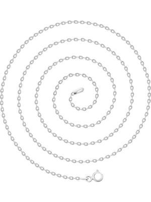 PremiumPort Ince 45 cm Beyaz Gümüş Zincir, 925 Ayar, Zarif Takı Parçası