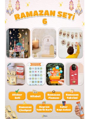 Msticker Ramazan Ayı Sticker Oyun ve Etkinlik Seti,7 Li Set Çocuklar Için Ramazan Süsleme ve Etkinlik Seti6
